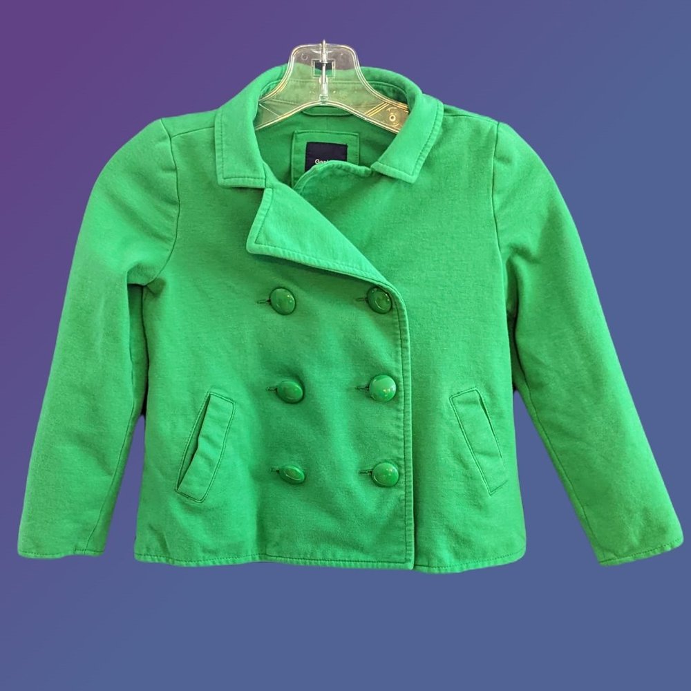 Gap - Bright/Neon Green Jacket - 6 Buttons - Girls' Small (6-7)